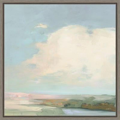 Amanti Art Colorful Horizon II Blue by Julia Purinton Canvas Wall Art Print Framed 22 x 22-in.