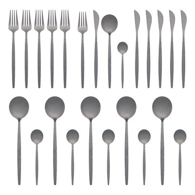 REGALWOVEN 24 Pieces Stainless Steel Mirror Polished Flatware with Knife Spoons and Fork