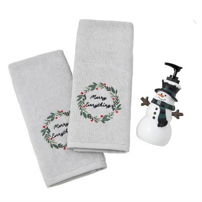 SKL Home 3pc Rustic Plaid Lotions/Merry Everything Hand Towels