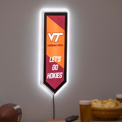Evergreen Ultra-Thin Glazelight LED Wall Decor, Pennant, Virginia Tech- 9 x 23 Inches Made In USA