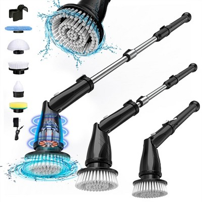 TASVAC EB5 Electric Spin Scrubber, 450RPM Cordless Shower Cleaner with 5 Replaceable Cleaning Heads and Adjustable Extension Arm