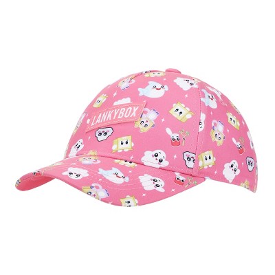 LankyBox Characters All-Over Print Youth Pink 5 Panel Curved Brim Hat