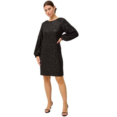 ellos Sequin Dress With Satin Bow At Back