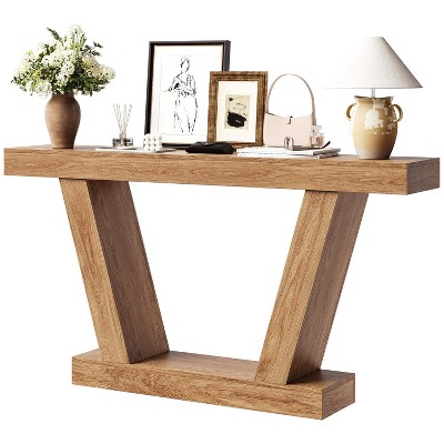 Console Sofa Table, 2-Tier Farmhouse Narrow Behind Couch Sofa, Extra-Long Accent Entryway Table