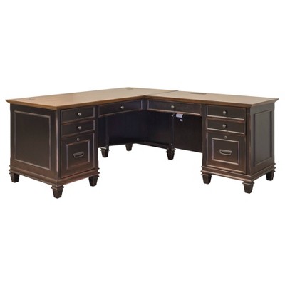Hartford L Shaped Pedestal Desk - Martin Furniture