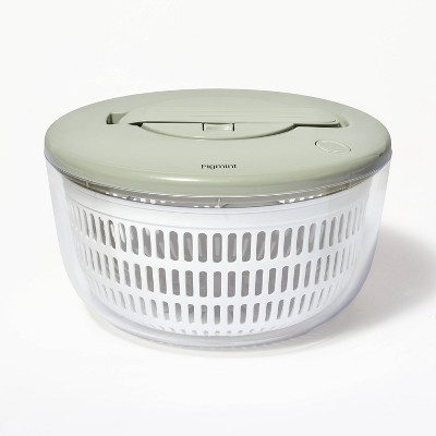 5qt Salad Spinner Clear - Figmint™: Large Strainer, ABS Material, Hand Wash, 3-Piece Set, 10.75" Width & Depth