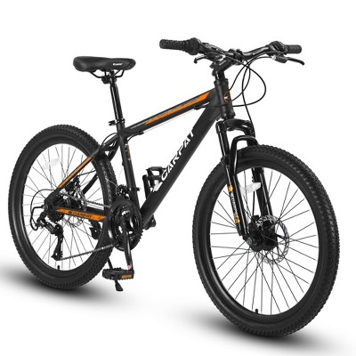 Gulches Elecony Steel Mountain Bike, 26x17 Inch Suspension Frame, Shimano 21-Speed, Mechanical Disc Brakes, 85% Pre-Assembled