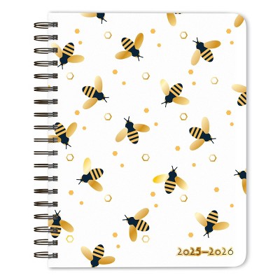 Plato Busy Bees Desk Planner with Foil Stamped Cover July 2025 - December 2026