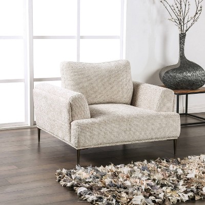 HOMES: Inside + Out Tubera Arm Chair Chenille T Seat Cushion Recliner with Extendable Back