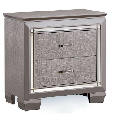 NicBex Nightstand with 2 Drawers,Modern Side Table with Chrome Handles,Bedside Table for Bedroom,Living Room