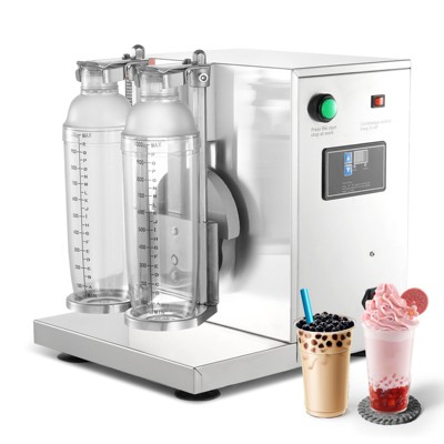 VEVOR Milkshake Maker Machine, 120W Commercial Milk Tea Shaker Machine, Double Head Milk Shake Mixer Machine, 0-180s Adjustable Milkshake Blender
