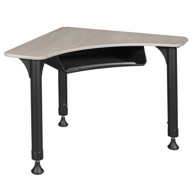 Regency 28" Boomerang Height Adjustable Activity School Desk with Book Storage Maple: Sturdy Metal Frame, Spot Clean, 10-Year Warranty
