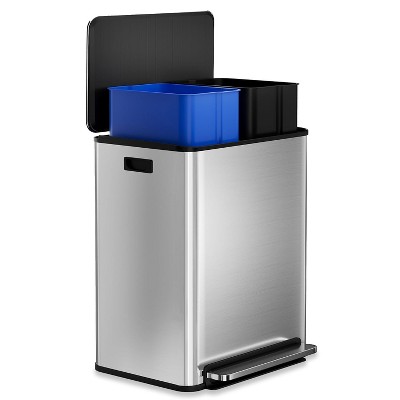 Pedal Trash Bin with,16 Gallon Automatic Garbage Can, Kitchen Trash Can, 60 Liter Touch Free High-Capacity Brushed Stainless Steel Waste Bin