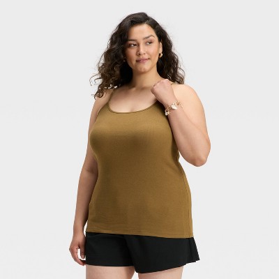 Women's Slim Fit Ribbed Cami - A New Day™