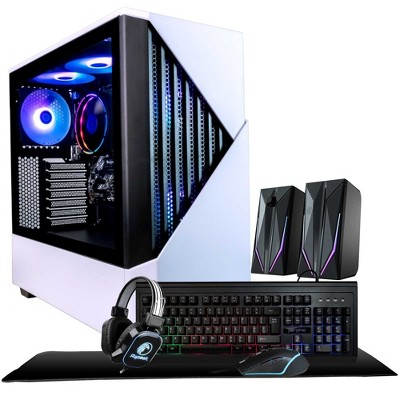 Periphio Castle Gaming PC Desktop Bundle - AMD Ryzen 5, Radeon Vega 7 iGPU, 16GB RAM, 1TB NVMe (SSD), Windows 11 Gaming Computer with Mouse + Keyboard