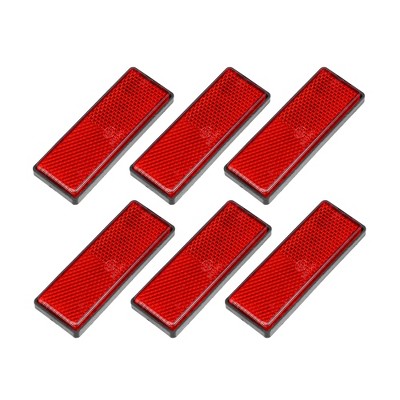 Unique Bargains Motorcycle Rectangular Safety Spoke Warning Reflector Red 6 Pcs