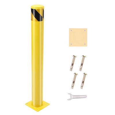 Safety Bollard Post, Steel Bollards Parking Barrier Yellow Powder Coated