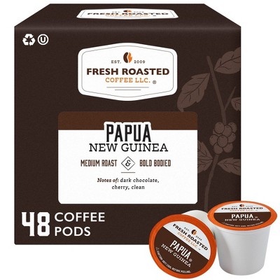 Fresh Roasted Coffee - 48 CT Organic Papua New Guinea Medium Roast Single Serve Pods