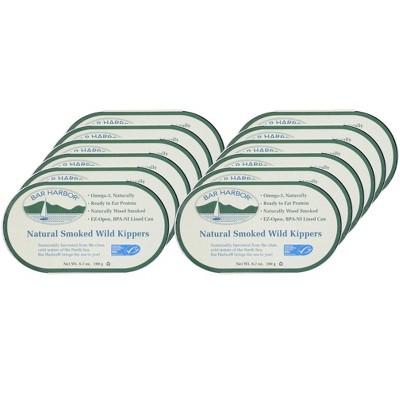Bar Harbor Natural Smoked Wild Kippers - Case of 12/6.7 oz