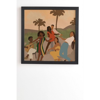 Nawaalillustrations Black Joy Framed Wall Art Black - Deny Designs