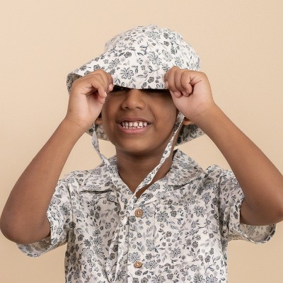 Makemake Organics Organic Bucket Sun Hat - Blue Petunia