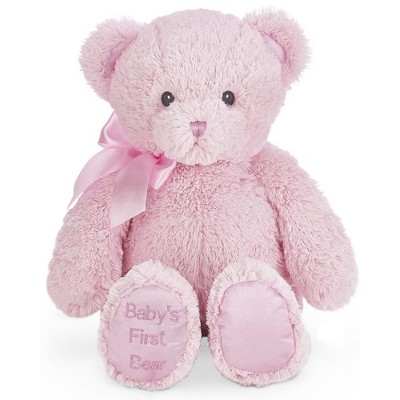Bearington My First Bear: Classic Hand-Sewn 12 Inch Pink Stuffed Animal Bear, For Ages 0-14