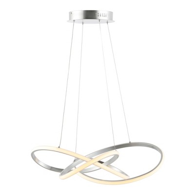 25" Alexia Abstract Integrated LED Metal Adjustable Pendant Painting - JONATHAN Y