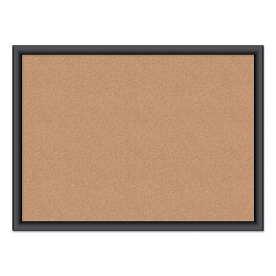 U Brands Cork Bulletin Board, 23 x 17, Tan Surface, Black Frame