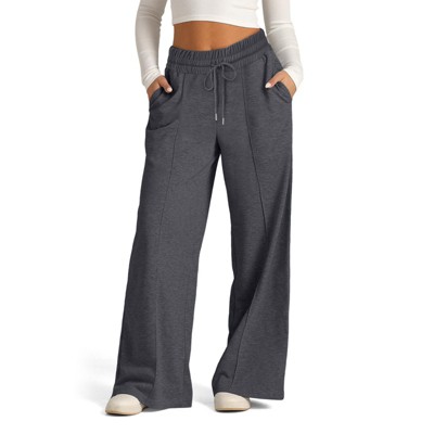 Coolmee Womens Sweatpants Wide Leg High Waisted Baggy Pants Fashion Drawstring Athletic Joggers