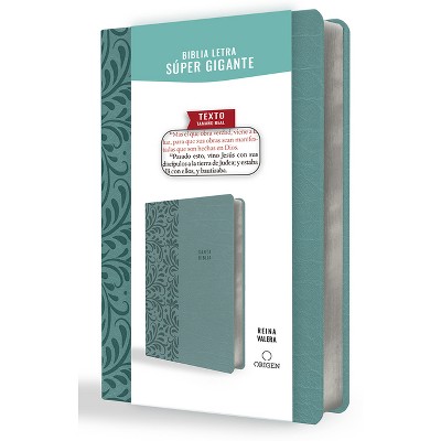 Biblia Reina Valera Letra Súper Gigante, Símil Piel Aguamarina / Spanish Bible Reina Valera Super Giant Print, Aquamarine Leathersoft - (Paperback)