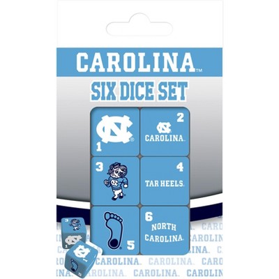 MasterPieces Officially Licensed NCAA UNC Tar Heels - 6 Piece D6 Gaming Dice Set Ages 6 and Up