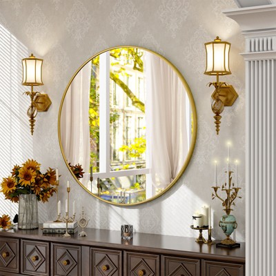 BEAUTYPEAK Round Wall Mirror Bathroom Vanity Mirrors