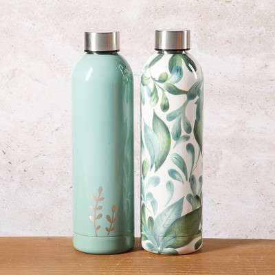 Bloomhouse Lush Forest 2 Pack 25 OZ Insulated Stianless Steel Water Bottle & Thermal
