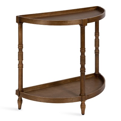 Kate and Laurel Bellport Half Circle Wood Console Table, 30x14x30, Rustic Brown
