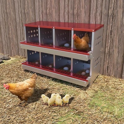 GAOMON Chicken Nesting Box, 8 Compartment Metal Nesting Boxes for Hens Laying Eggs