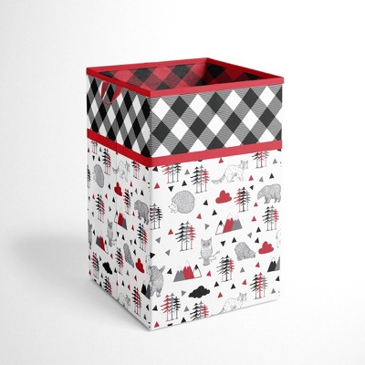 Bacati - Woodlands Red/Black/Gray Collapsible Laundry Hamper