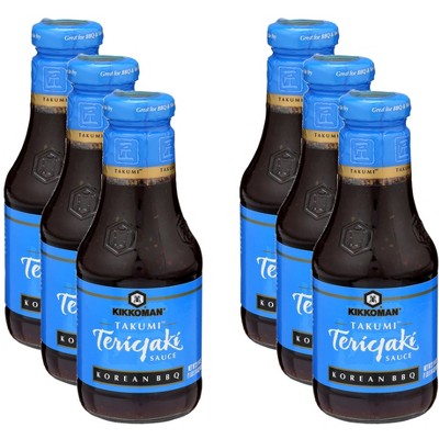 Kikkoman Takumi Teriyaki Sauce Korean BBQ - Case of 6 - 21.25 oz