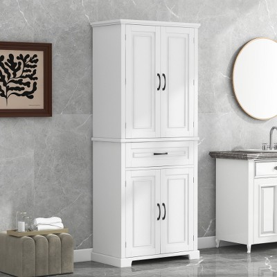 ACEPANO 72.2 in. H Multiple Storage Cabinet with Doors and Drawer-White