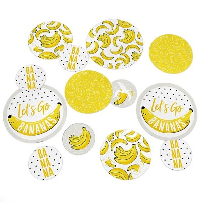 Big Dot of Happiness Let's Go Bananas - Tropical Party Giant Circle Confetti - Party Decorations - Large Confetti 27 Count