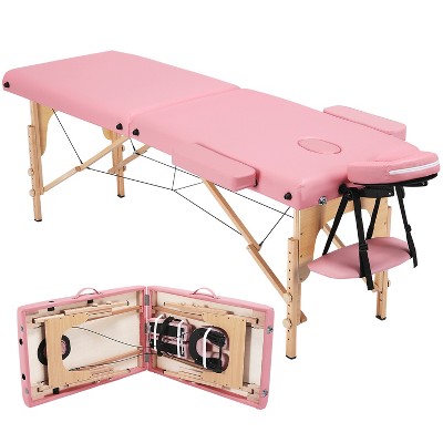 Yaheetech Portable and Adjustable Massage Table Bed, Spa Table with Headrest, Armrest, Hand Pallet, Face Cradle