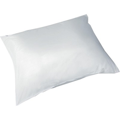 DMI Waterproof Vinyl Pillow Protector with Zipper, Standard Size, White