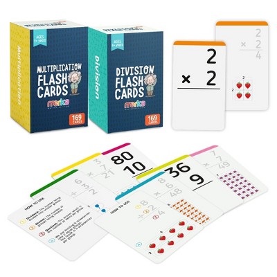 Merka Multiplication and Division Flash Cards - Learn and Create Math Game for Kids - 2 Sets With 169 Cards Each