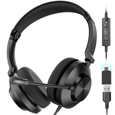 Delton 32Y Wired Stereo USB Headset with USB-C Adapter