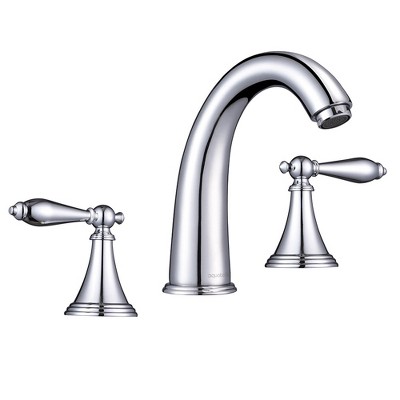 Yescom 3 Hole Bathroom Faucet for Undermount Sink Widespread 2 Handle Basin Mixer Taps Chrome