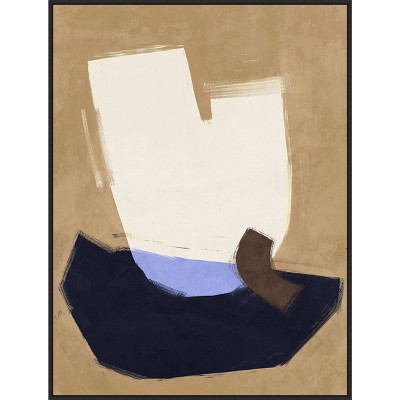 Amanti Art 32" x 42" Laid Back Navy by Urban Road Framed Canvas Wall Art Print : Modern Lithograph, Polystyrene Frame