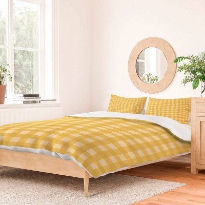 Deny Designs Color Poems Gingham Sunshine Duvet and Sham Set