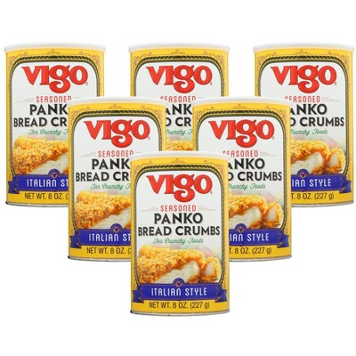 Vigo Panko Bread Crumbs Seasoned  - 6 pack, 8 oz
