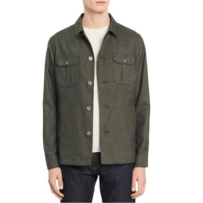Calvin Klein Mens Military Shirt Jacket
