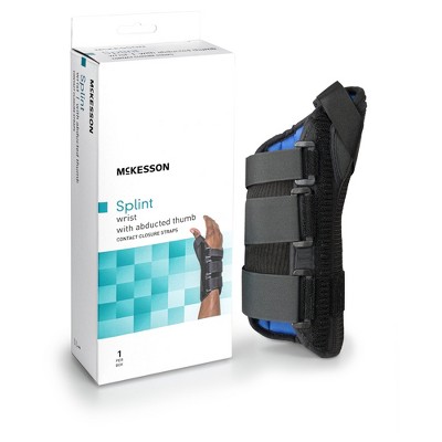 McKesson Hook and Loop Strap Wrist Brace with Abducted Thumb for Left Hand 155-81-87315