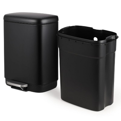Stainless Steel Trash Can with Silent Lid - 12L Fingerprint-Proof & Salt-Corrosion Resistant Bin for Arabic Guest Bathrooms